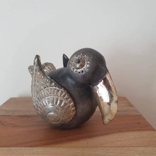 Toucan stylisé 1  raku émail lustré